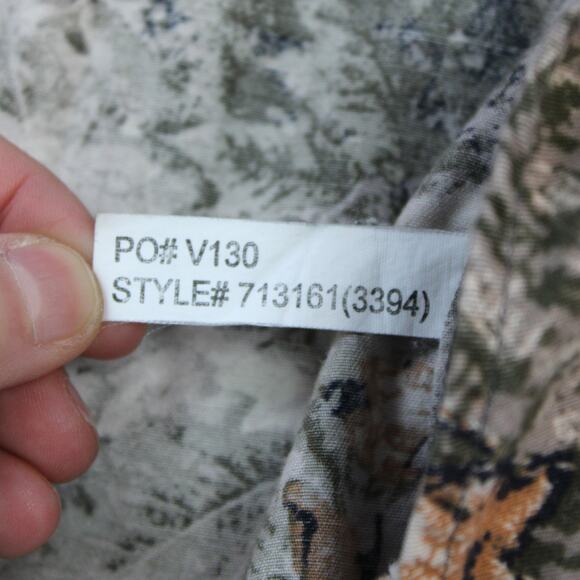 North River Mens XL Flannel Shirt Deer Woodland Camo Long Sleeve Brown Green - Picture 9 of 9